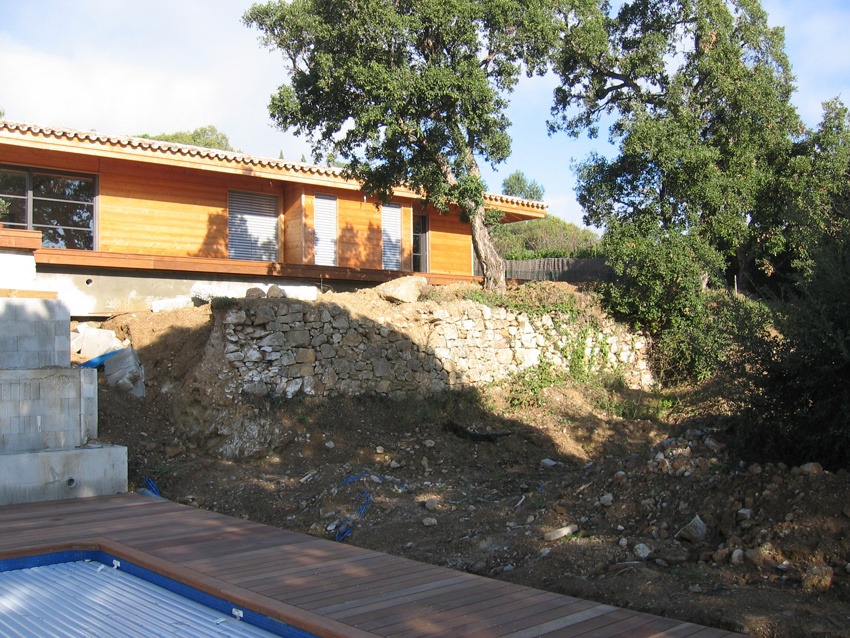 Natura Paysages Jardin Sur Mesure Lorgues Mur Pierre Et Bois 15