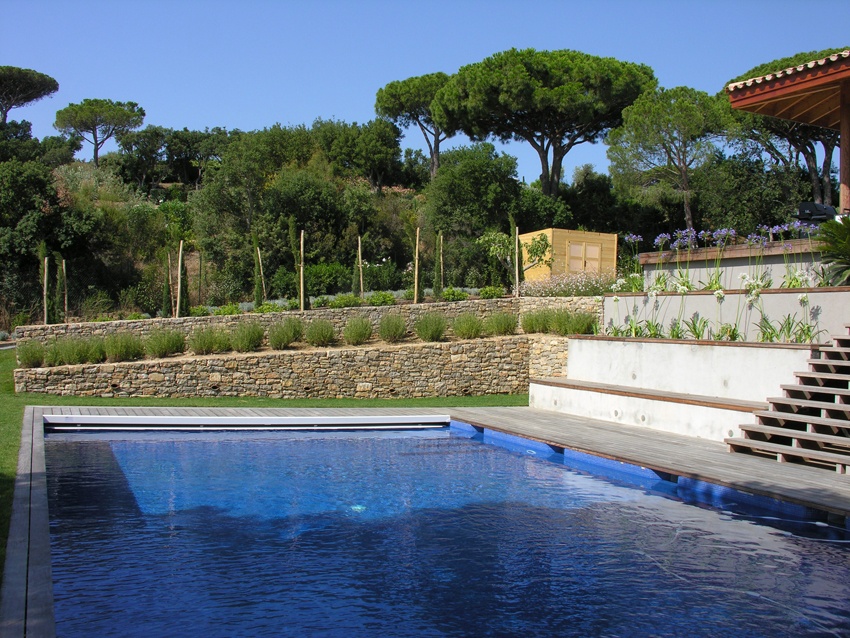 Natura Paysages Jardin Sur Mesure Lorgues Mur Pierre Et Bois 17
