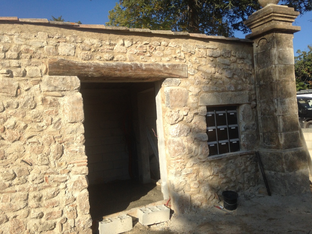 Natura Paysages Jardin Sur Mesure Lorgues Mur Pierre Et Bois 3