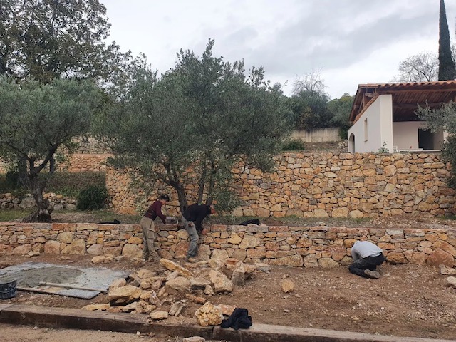 Natura Paysages Jardin Sur Mesure Lorgues Mur Pierre Et Bois 4
