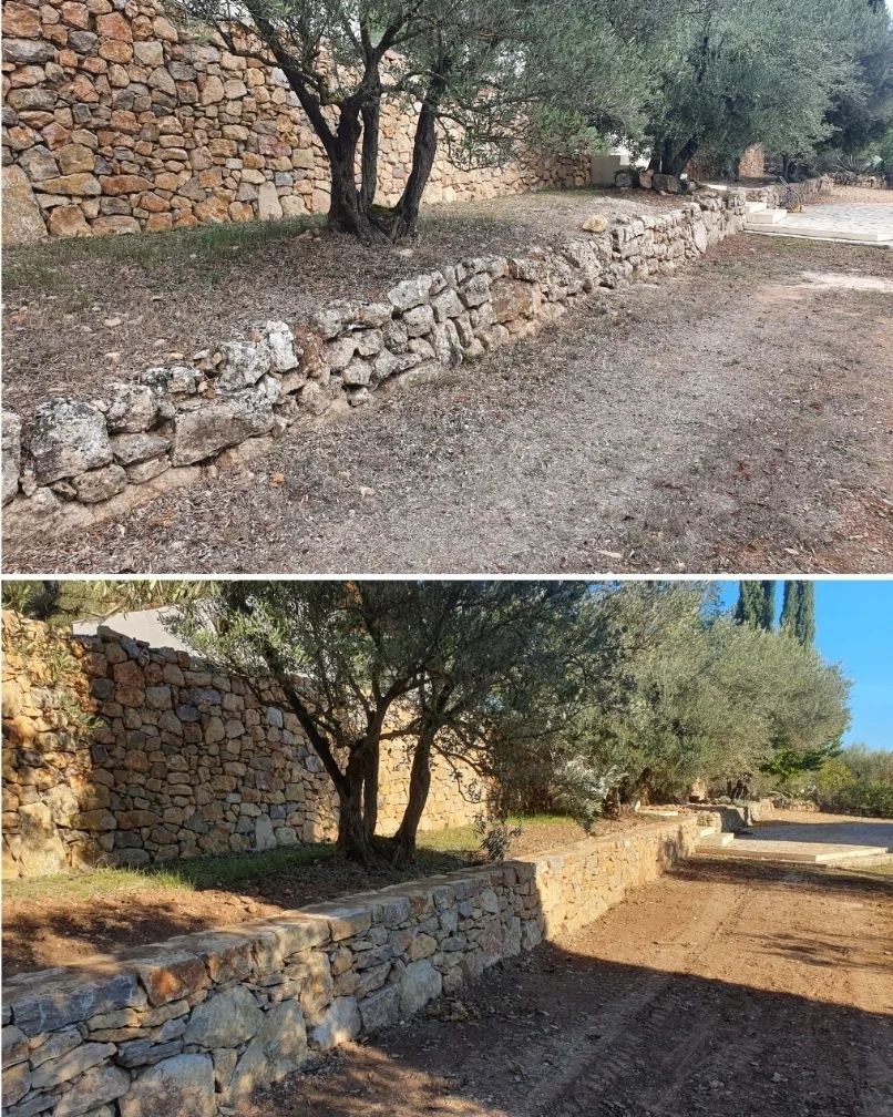 Natura Paysages Jardin Sur Mesure Lorgues Mur Pierre Et Bois 5